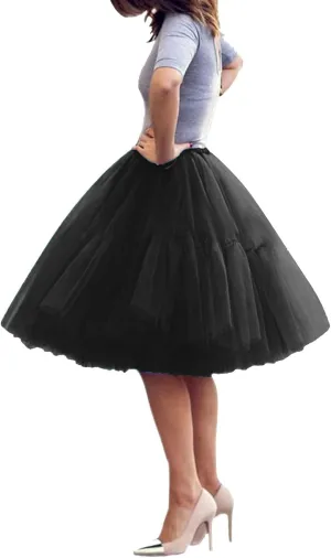 2022 New Mesh Pleated Puffy Skirt Speed Tulle Skirt High Low Skirts for Women Knee Length