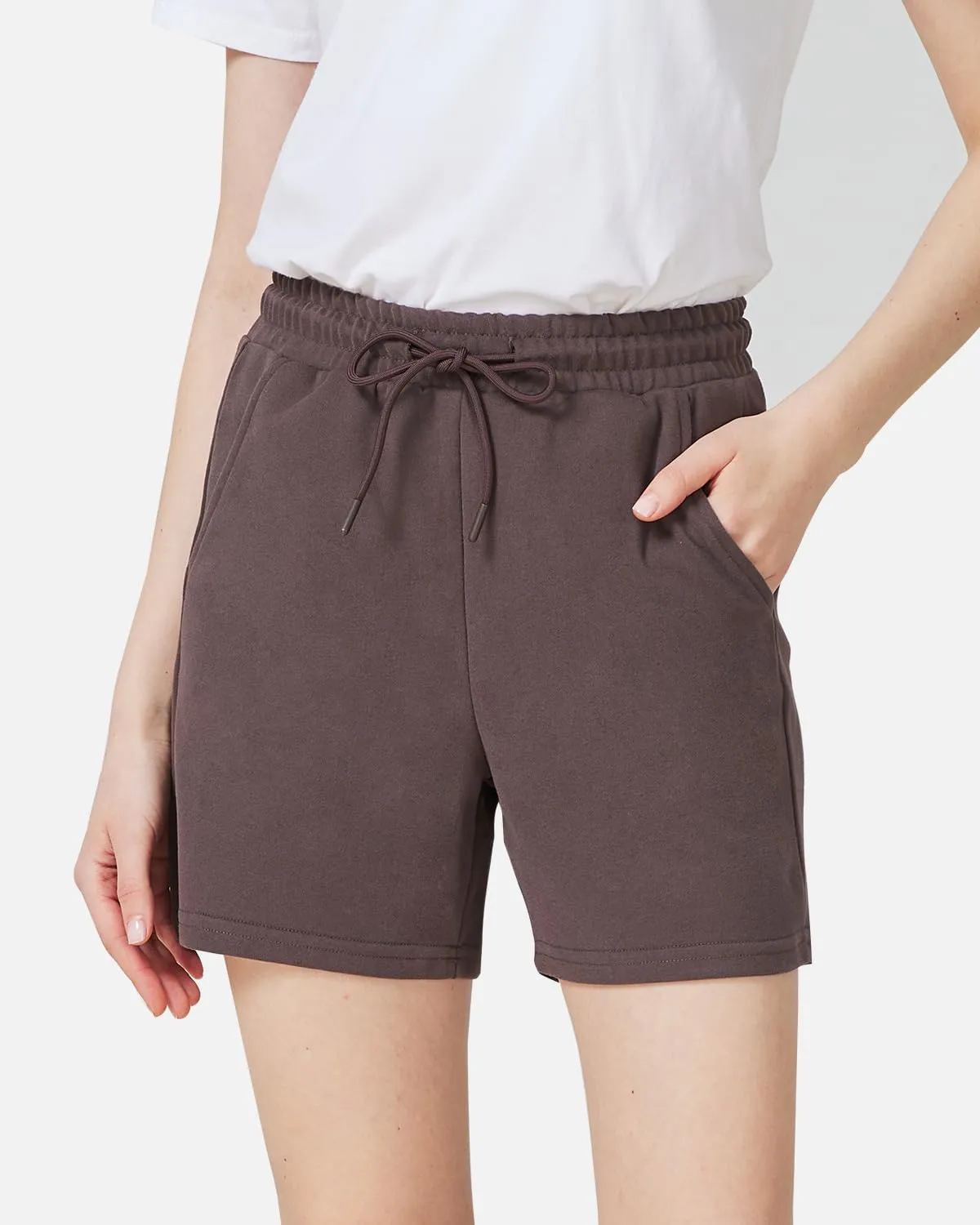 4/5 Pack Sweat Shorts for Women with Pockets, Drawstring Cotton Workout Shorts Lounge Casual for Summer Running Shorts
