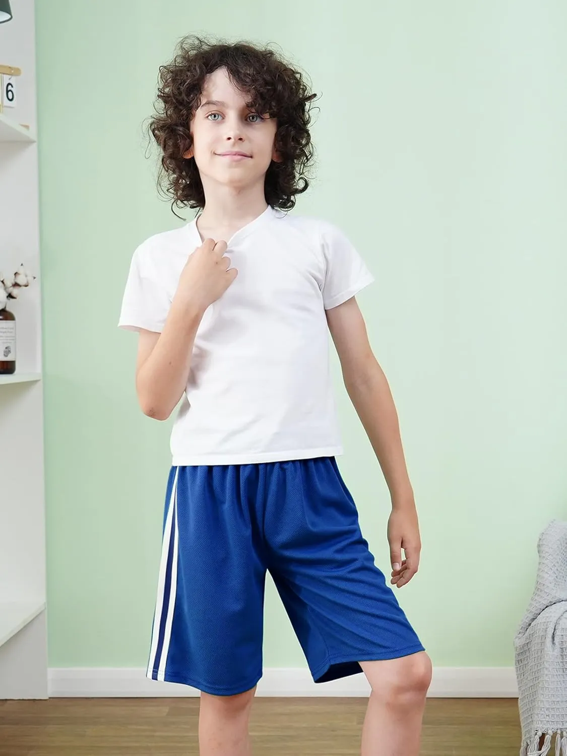 5 Pack Boys Shorts Boys Athletic Basketball Mesh Kids Soccer Gym Shorts Clothes Quick Dry Active Sports Shorts