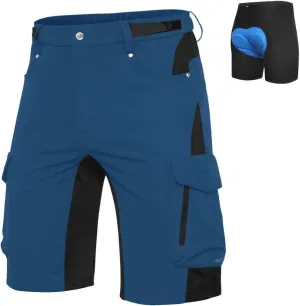 Ally Mens Mountain Bike Shorts 4D Padded Bike Shorts Baggy Cycling Biking Bicycle Biker Shorts Loose-fit with 6 Pockets