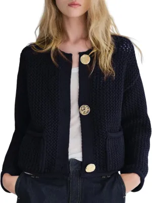 Arssm Womens Cardigan Sweaters 2024 V Neck Long Sleeve Sweater Button Down Knit Sweater Top with Pockets