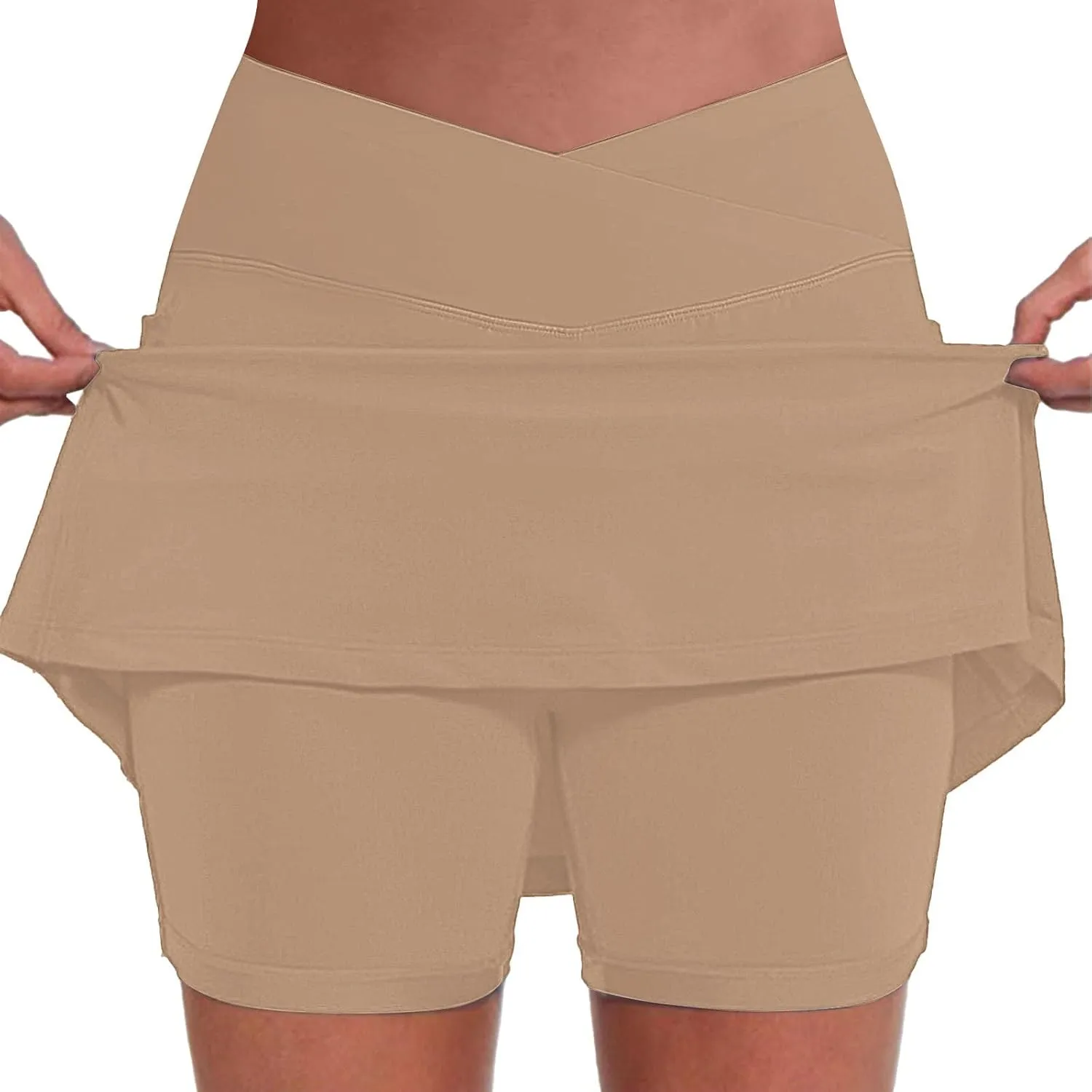 Athletic Skorts for Women Hight Waist Tummy Control Skirts Soft Elastic Shorts Tennis Yoga Skinny Casual Skort