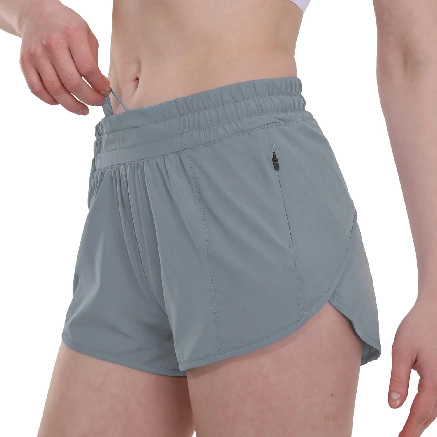 Aurefin Running Shorts for WomenLightweight Athletic Shorts with Mesh Liner and Zip Pocket Quick Dry Workout Sports Shorts