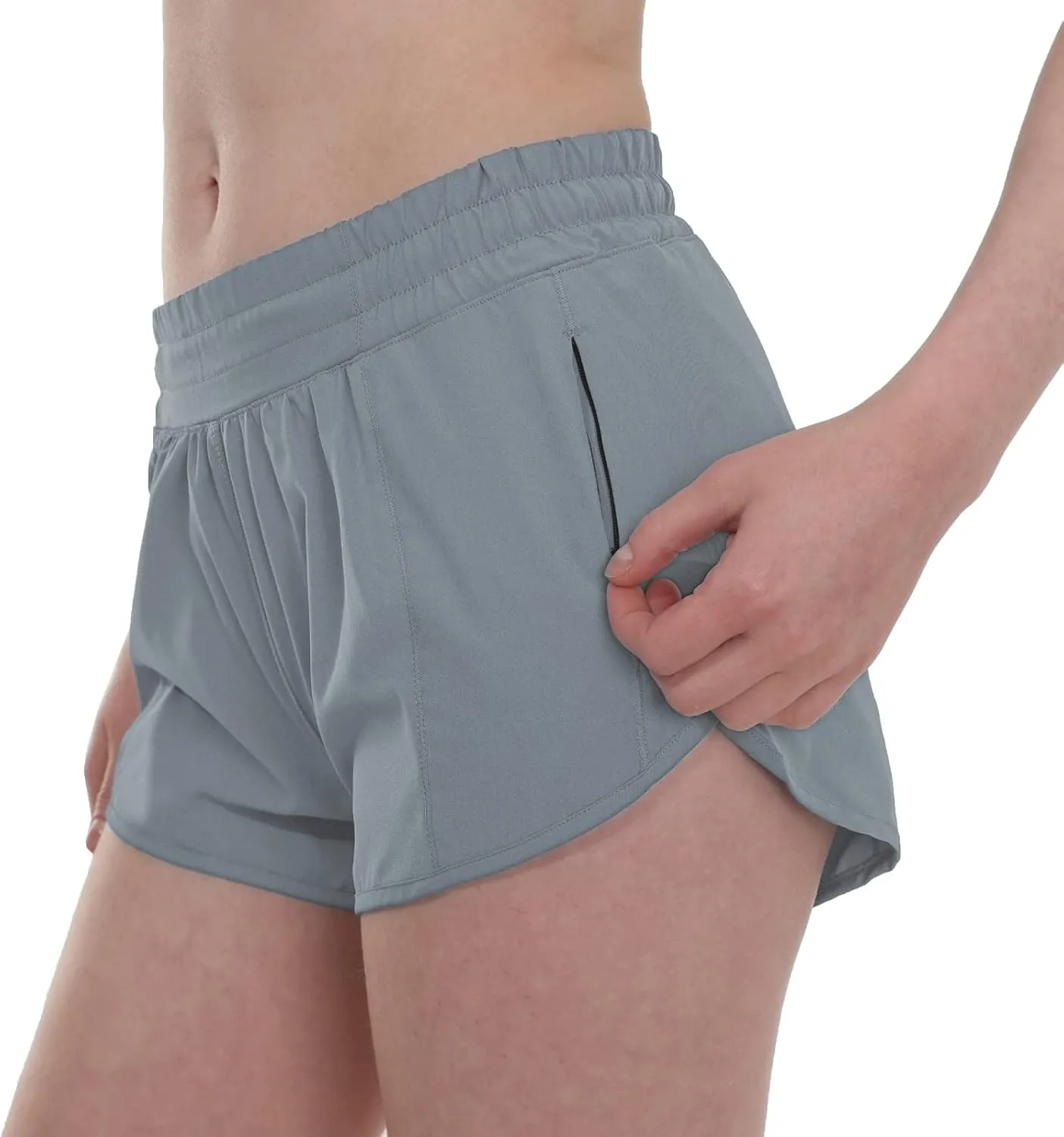 Aurefin Running Shorts for WomenLightweight Athletic Shorts with Mesh Liner and Zip Pocket Quick Dry Workout Sports Shorts