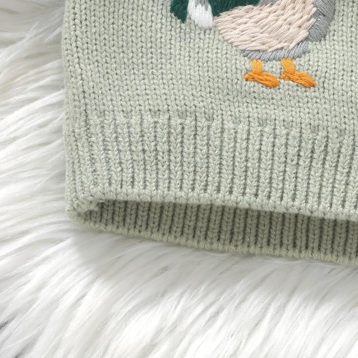 Baby Girl Cardigan Knit Sweater Animal Embroidery Chunky Coat Doll Collar Knitwear Toddler Infant Spring Clothes