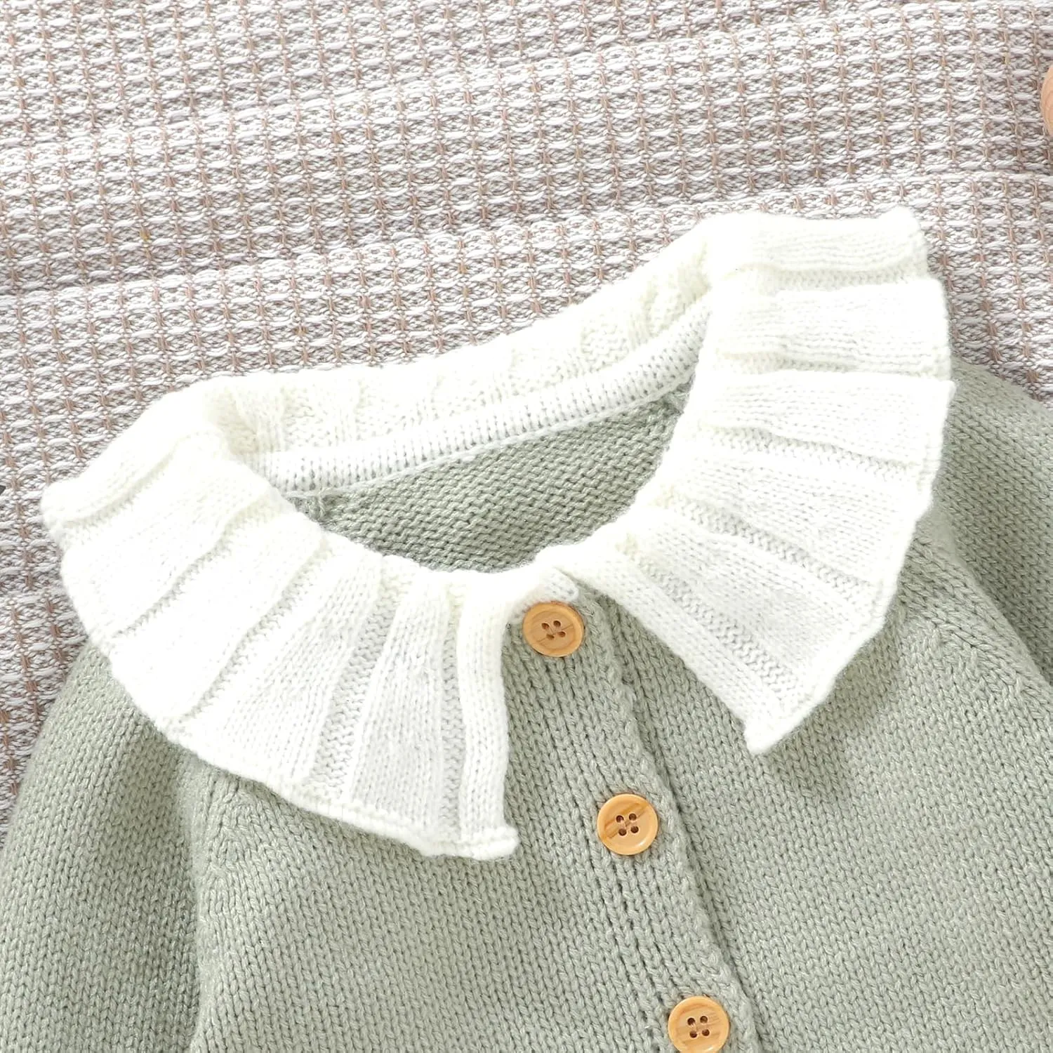 Baby Girl Cardigan Knit Sweater Animal Embroidery Chunky Coat Doll Collar Knitwear Toddler Infant Spring Clothes