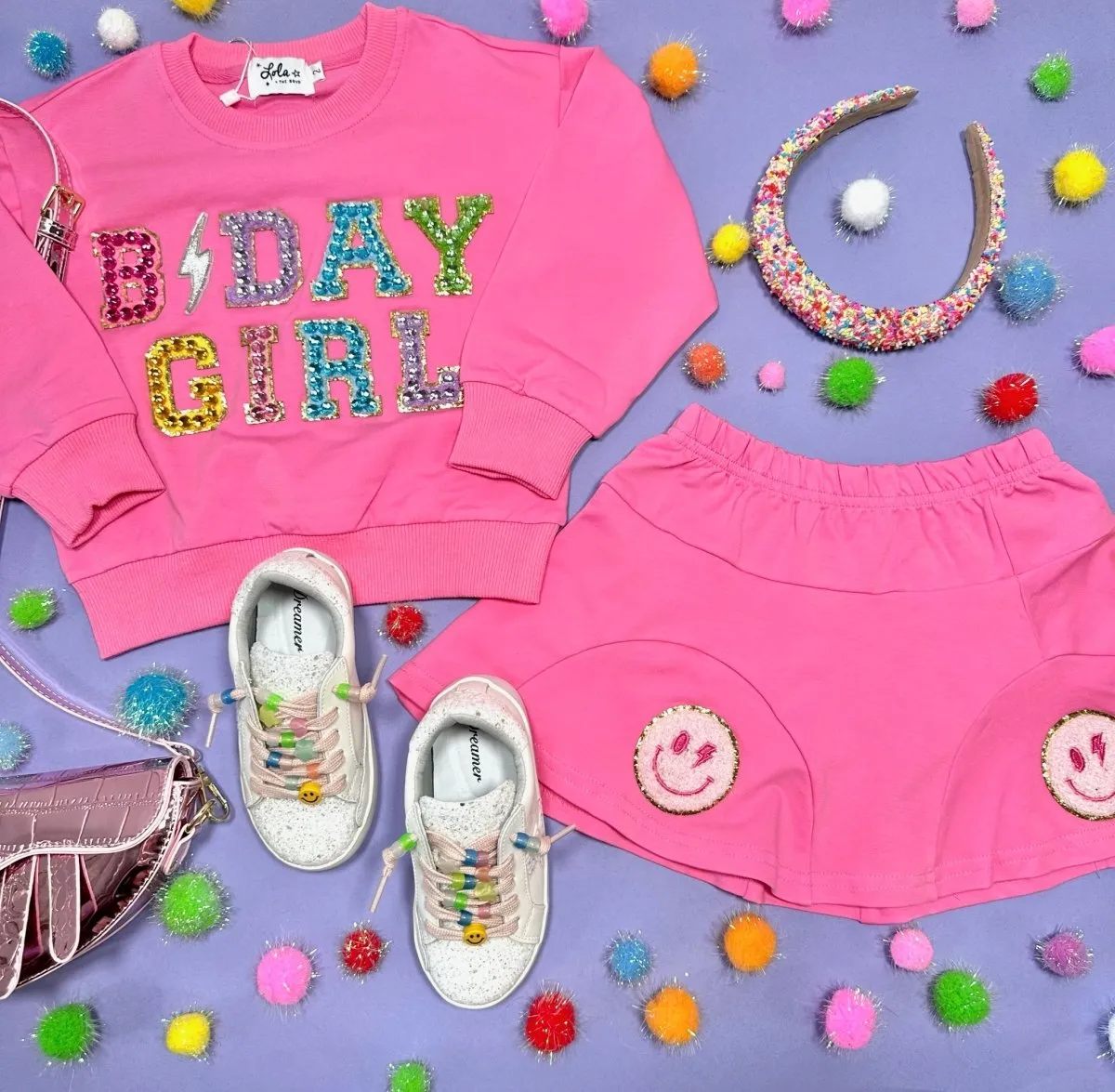BDAY GIRL SWEATSHIRT AND SKIRT SET
