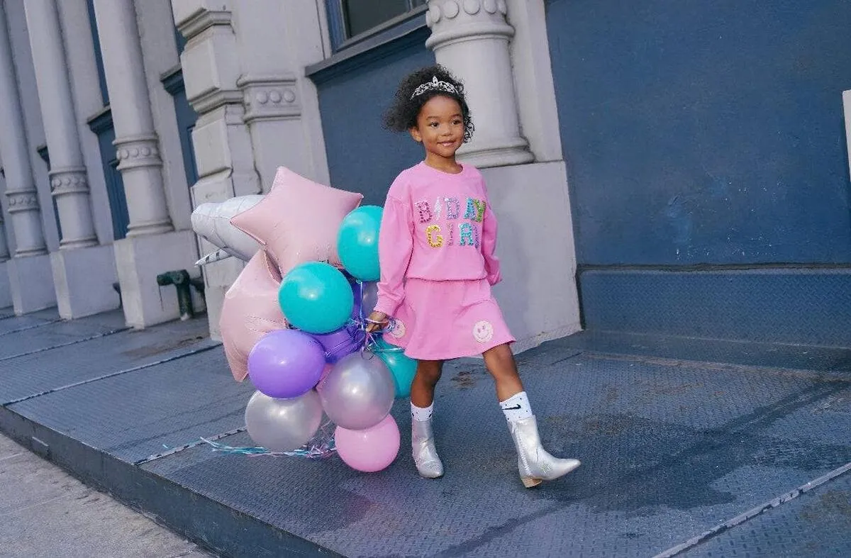 BDAY GIRL SWEATSHIRT AND SKIRT SET