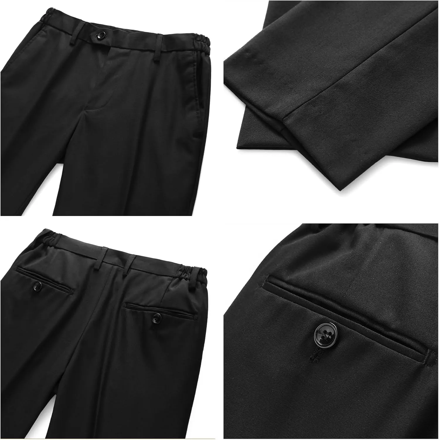 Boys Formal Tuxedo Suit Set Size 4-16 Sequin Blazer 2 Piece Satin Jacket Black Pants Kids and Teen Boys Dress Outfit