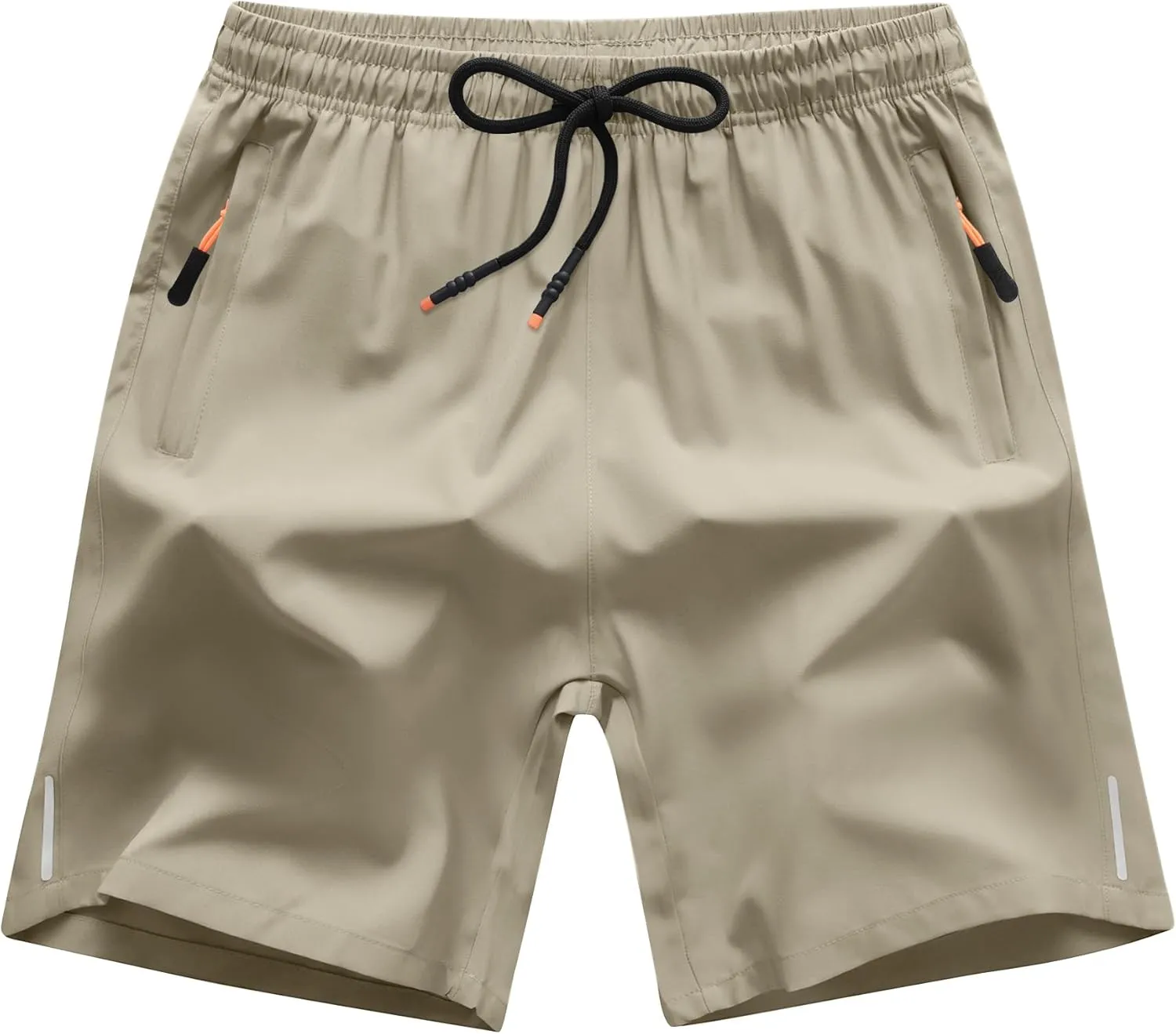 Boys Shorts Quick Dry Athletic Running Shorts with Zipper Pockets
