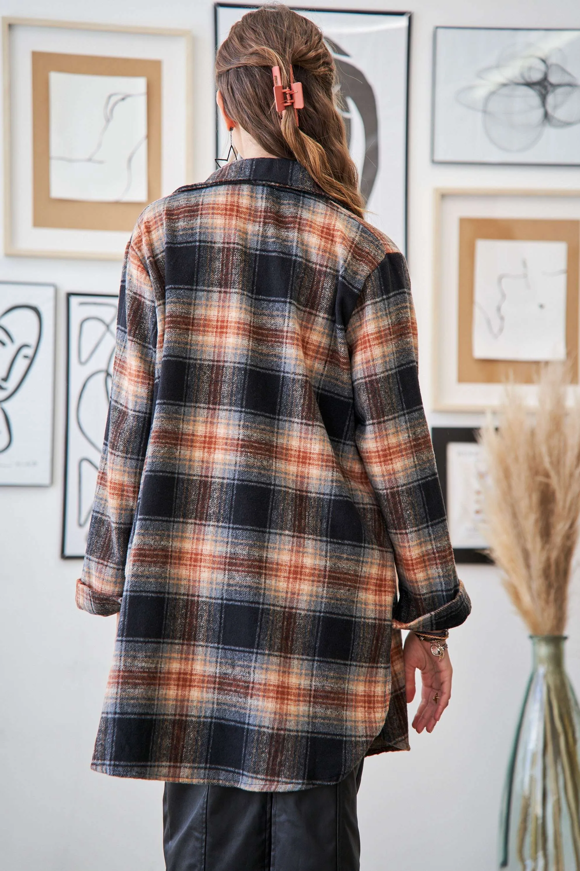 BUTTON DOWN FLANNEL SHACKET
