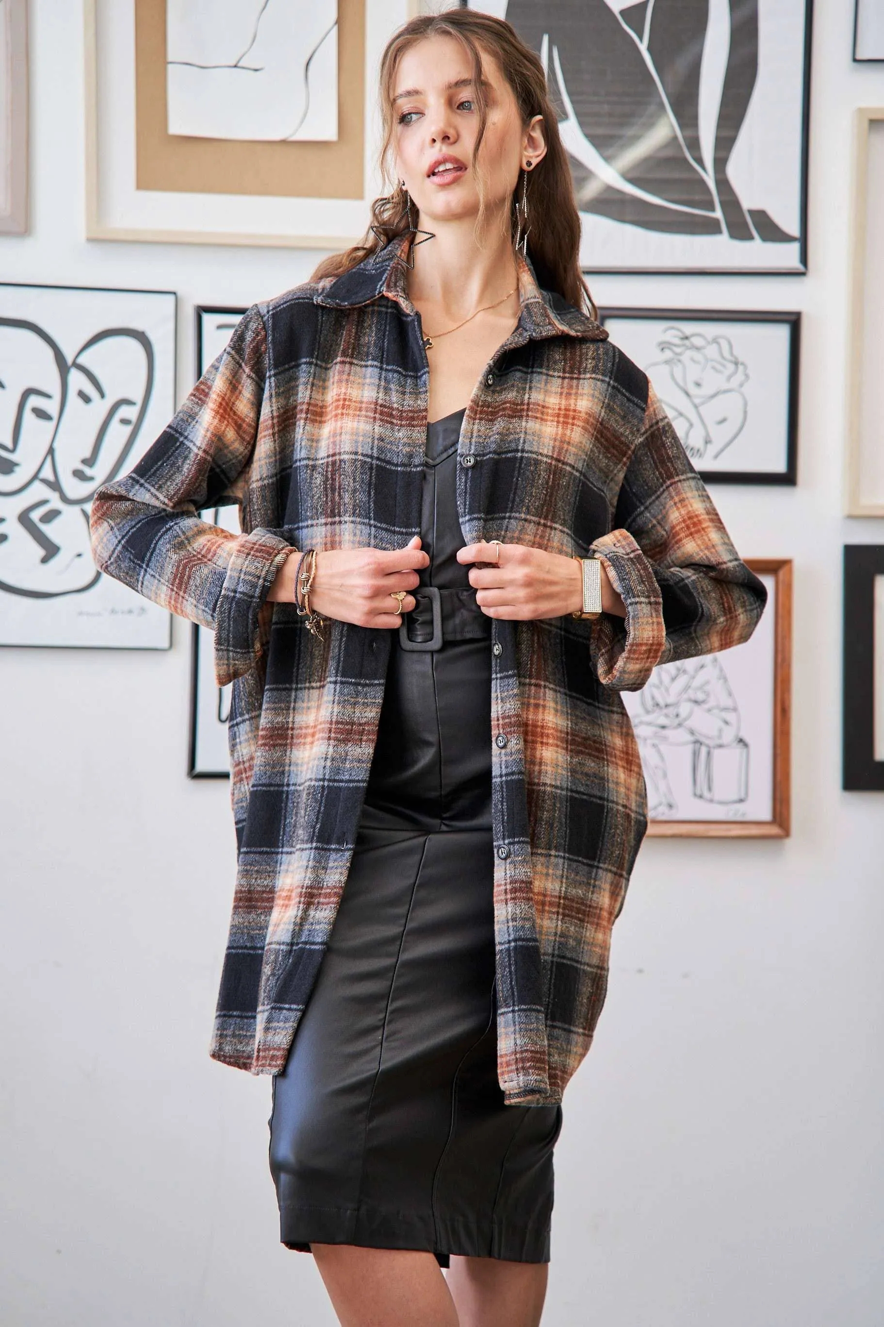 BUTTON DOWN FLANNEL SHACKET