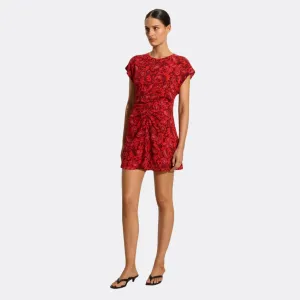 Calestina Mini Dress (Selcetta Paisley Red)
