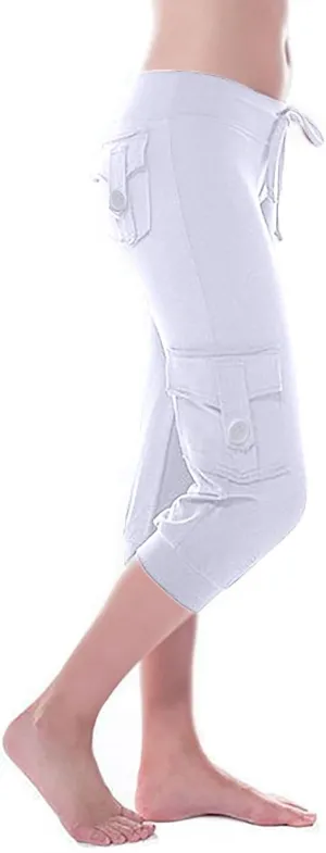 Capri Pants for Women 2024 Capri Leggings Lightweight Summer Casual High Wasit Stretch Pants Cropped Trousers