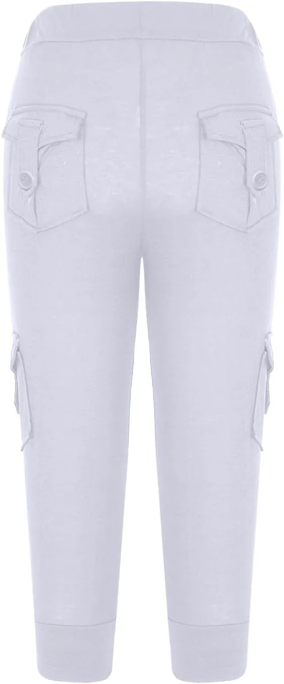 Capri Pants for Women 2024 Capri Leggings Lightweight Summer Casual High Wasit Stretch Pants Cropped Trousers