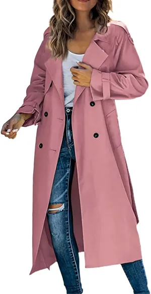 Casual Oversized Fashion Winter Coat Lapel Womens Long Outwear Women'S Coat Oversized Windproof Short Trench Coat