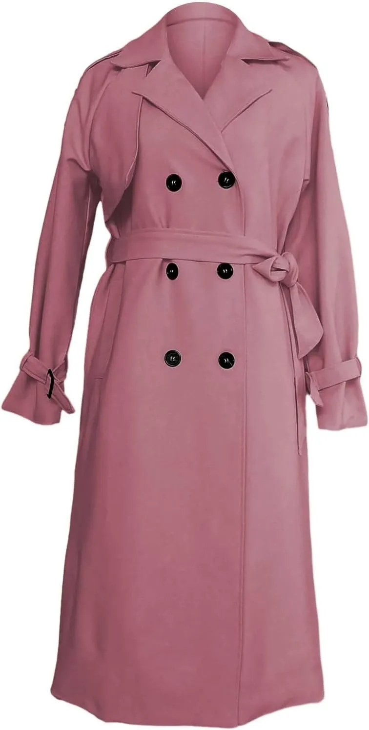 Casual Oversized Fashion Winter Coat Lapel Womens Long Outwear Women'S Coat Oversized Windproof Short Trench Coat