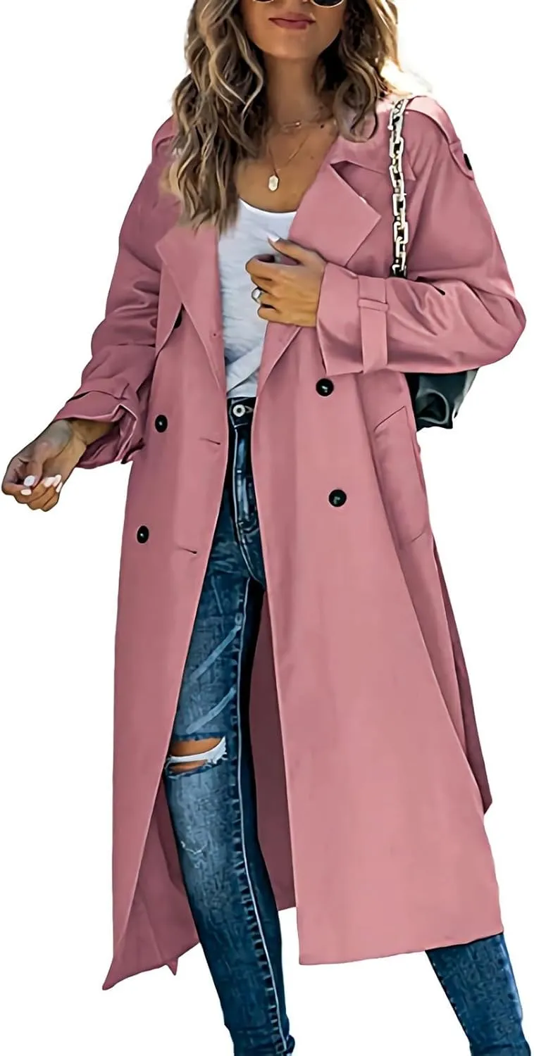 Casual Oversized Fashion Winter Coat Lapel Womens Long Outwear Women'S Coat Oversized Windproof Short Trench Coat