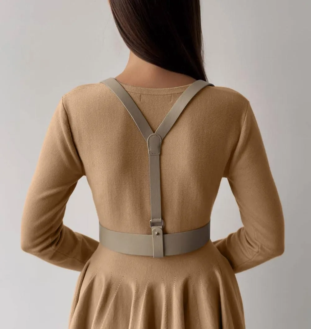 CHARTOU Women Basic Sweater Dress Long Sleeve Pleated Flared Knitted Short Dresses