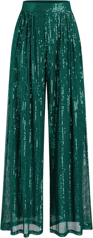CIDER Sequins Mid Waist Straight Leg Trousers