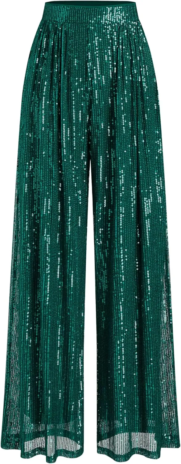 CIDER Sequins Mid Waist Straight Leg Trousers