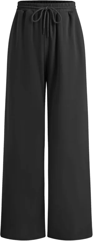 CIDER Womens Wide Leg Sweatpants - High Waisted Straight Leg Casual Lounge Sweat Pants with Pockets Spring
