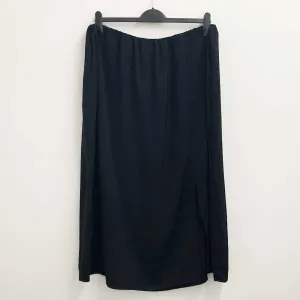City Chic Black Plain Flowy Midi Skirt UK 24