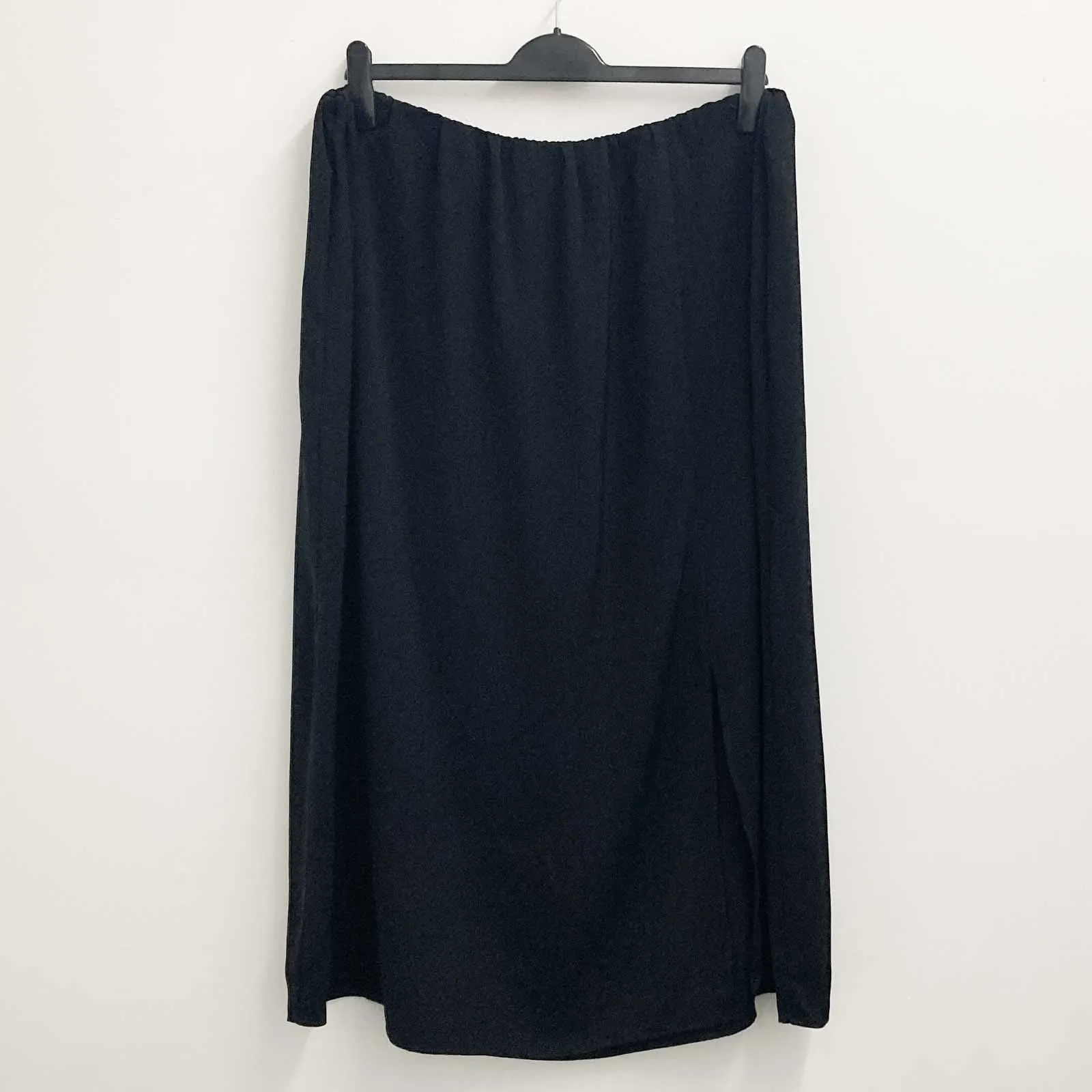 City Chic Black Plain Flowy Midi Skirt UK 24