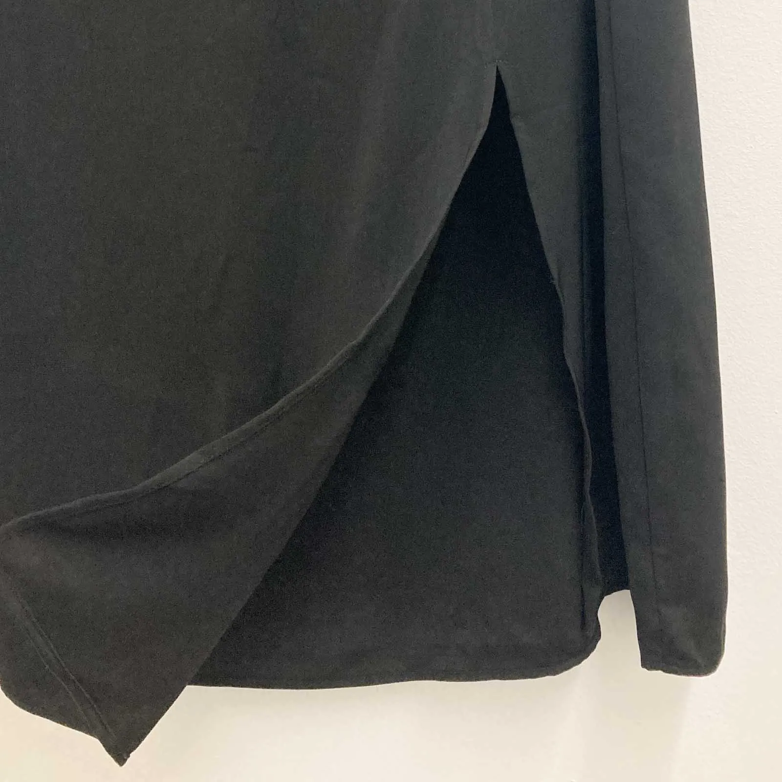 City Chic Black Plain Flowy Midi Skirt UK 24