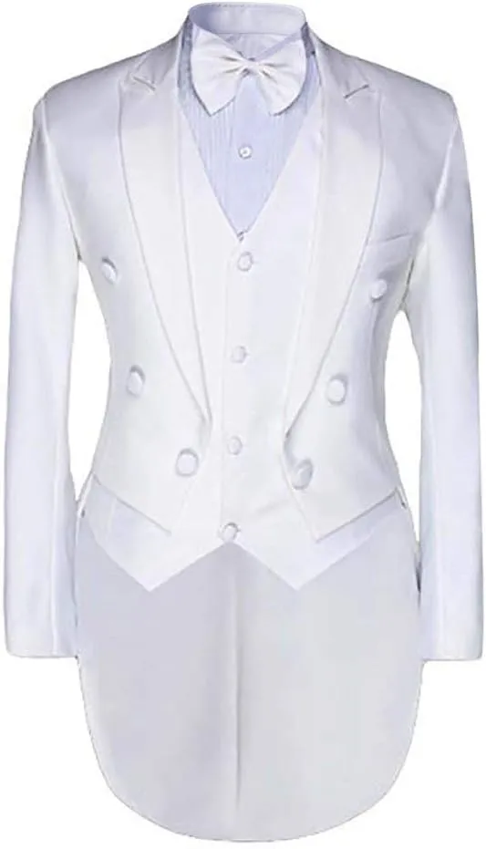 Cloudstyle Men's Tailcoat Formal Slim Fit 3-Piece Suit Dinner Jacket Swallow-Tailed Coat