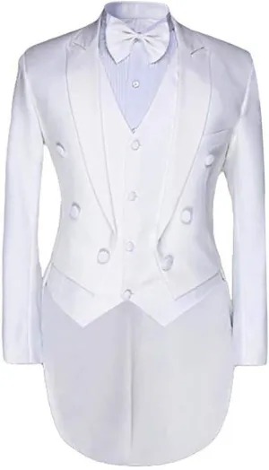 Cloudstyle Men's Tailcoat Formal Slim Fit 3-Piece Suit Dinner Jacket Swallow-Tailed Coat