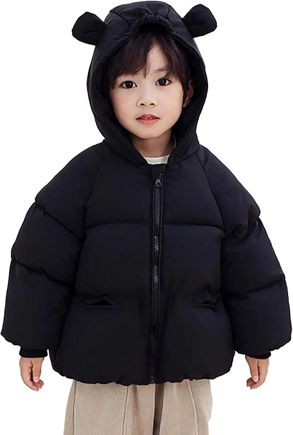 Coat for Boys Winter Boys Winter Warm Thick Solid Cotton Long Sleeve Padded Jacket Coat Clothes