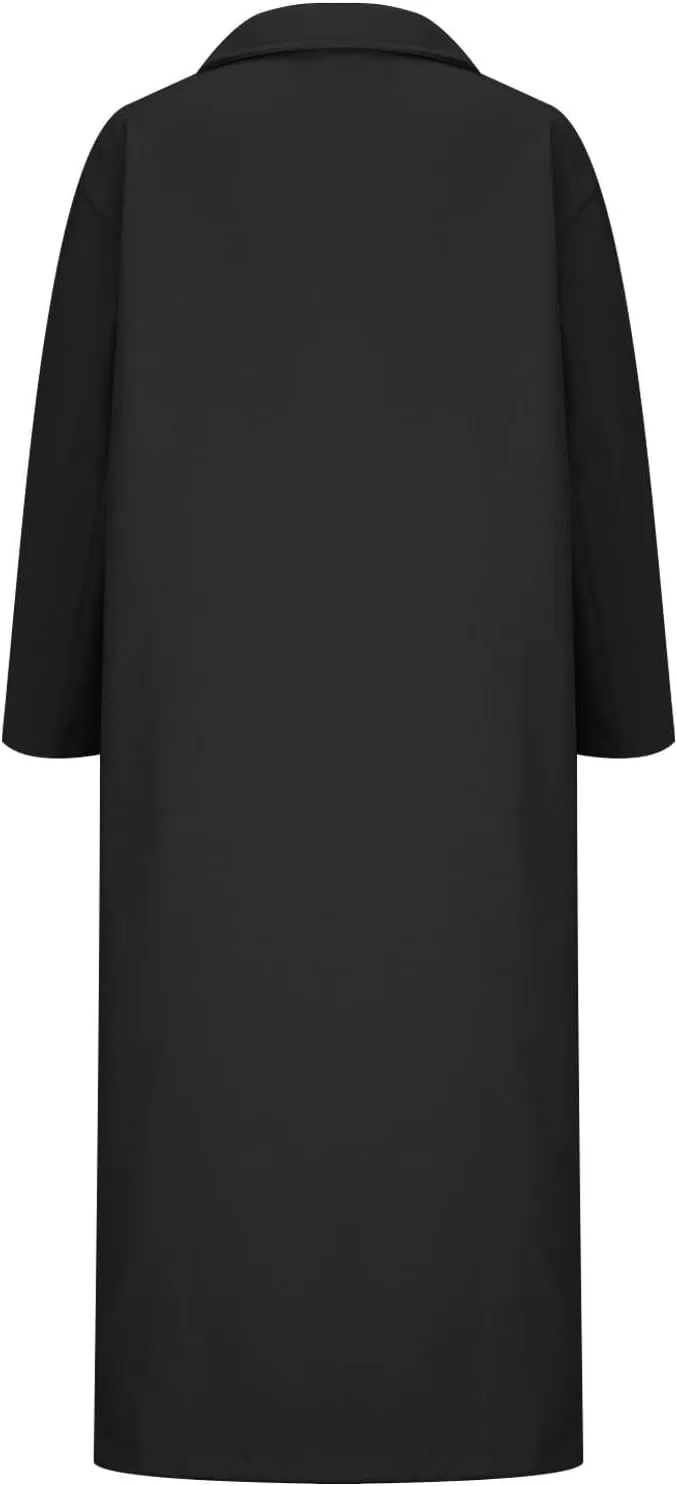 Coat for Women, Long Winter Trench Coats Elegant Solid Jackets Single-breasted Overcoat Casual Warm Outerwear