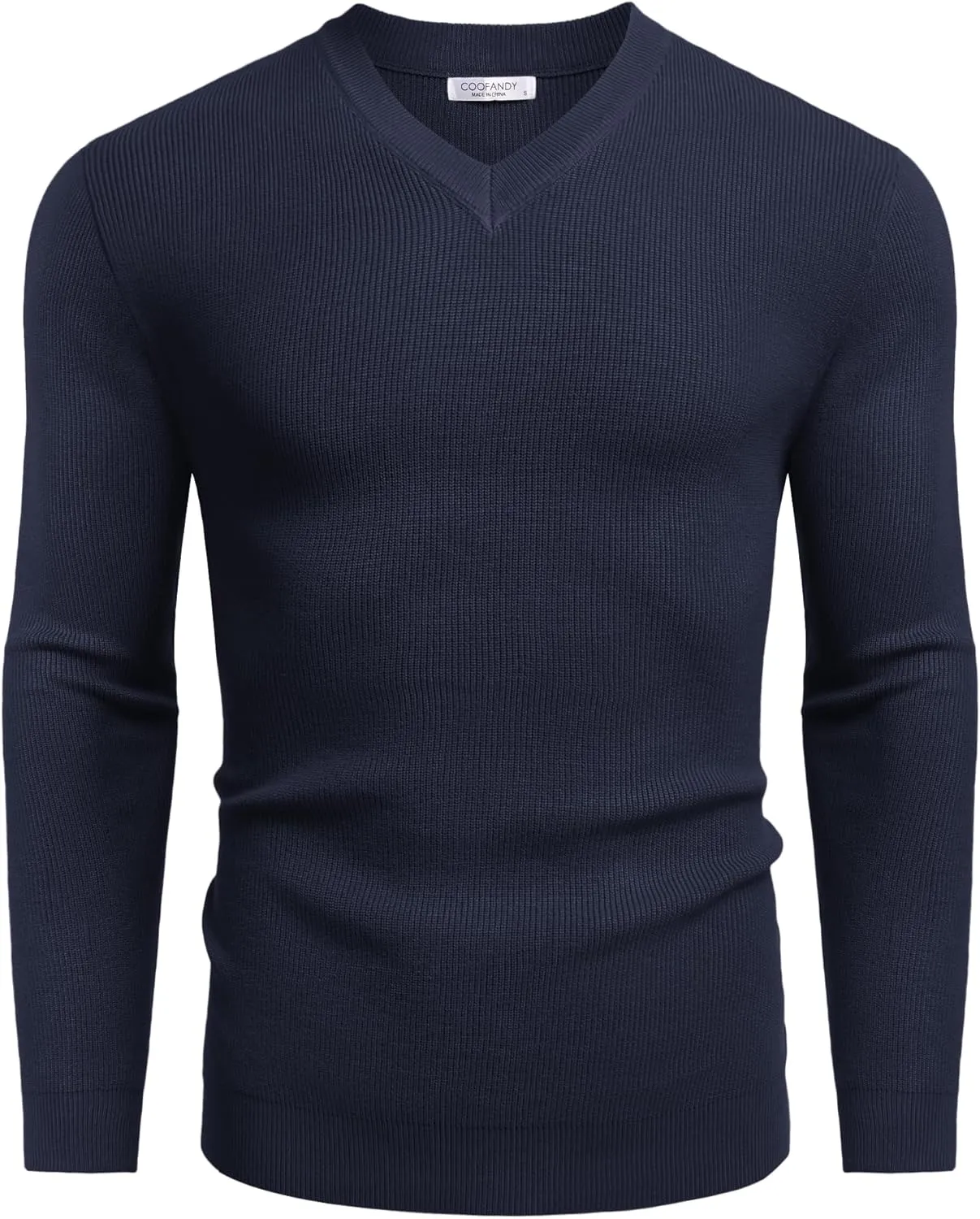 COOFANDY Men V Neck Dress Sweater Knit Long Sleeve Casual Slim Fit Pullover Sweater