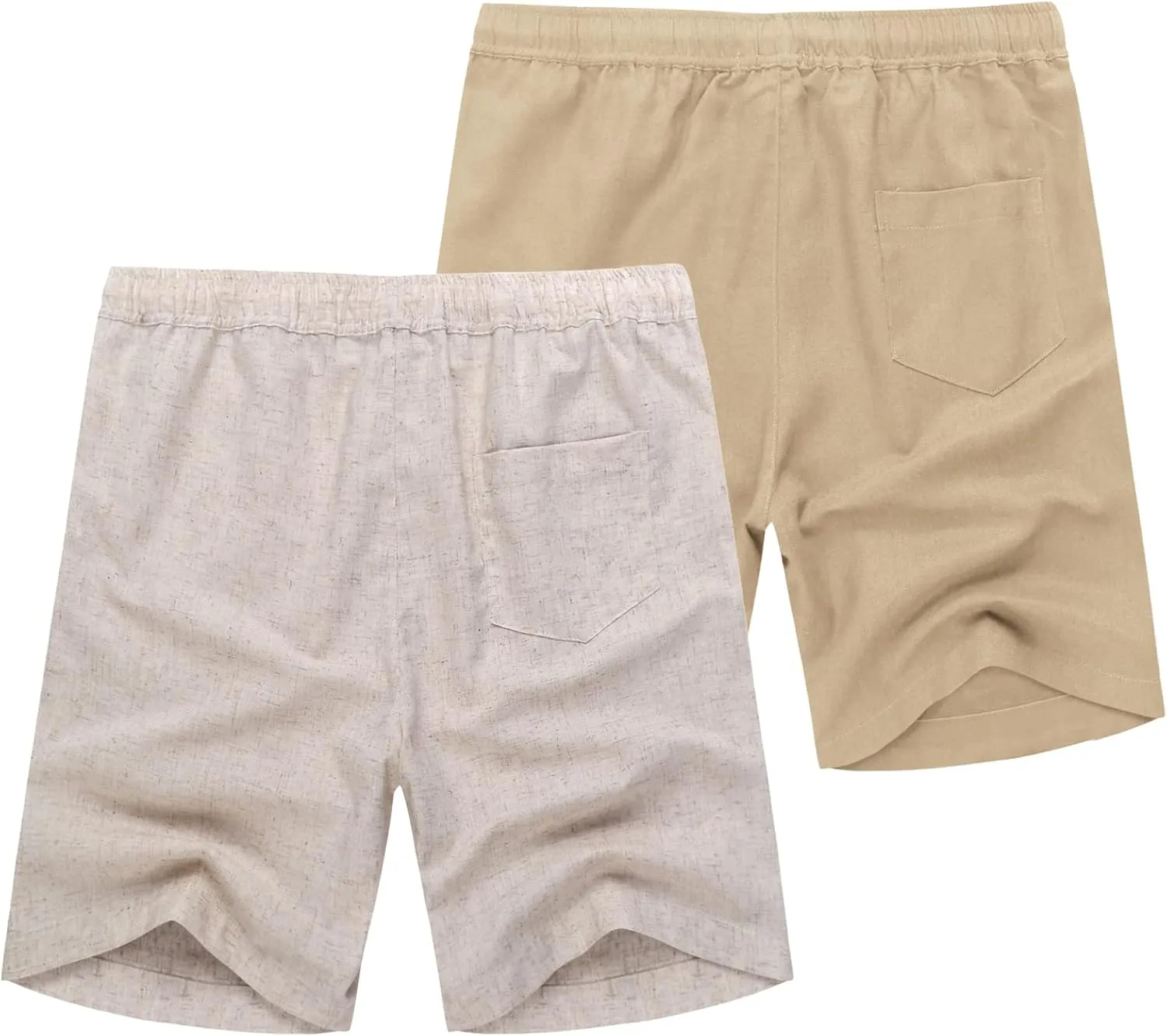 COOFANDY Men's Linen Shorts Casual Elastic Waist Drawstring Summer Beach Shorts