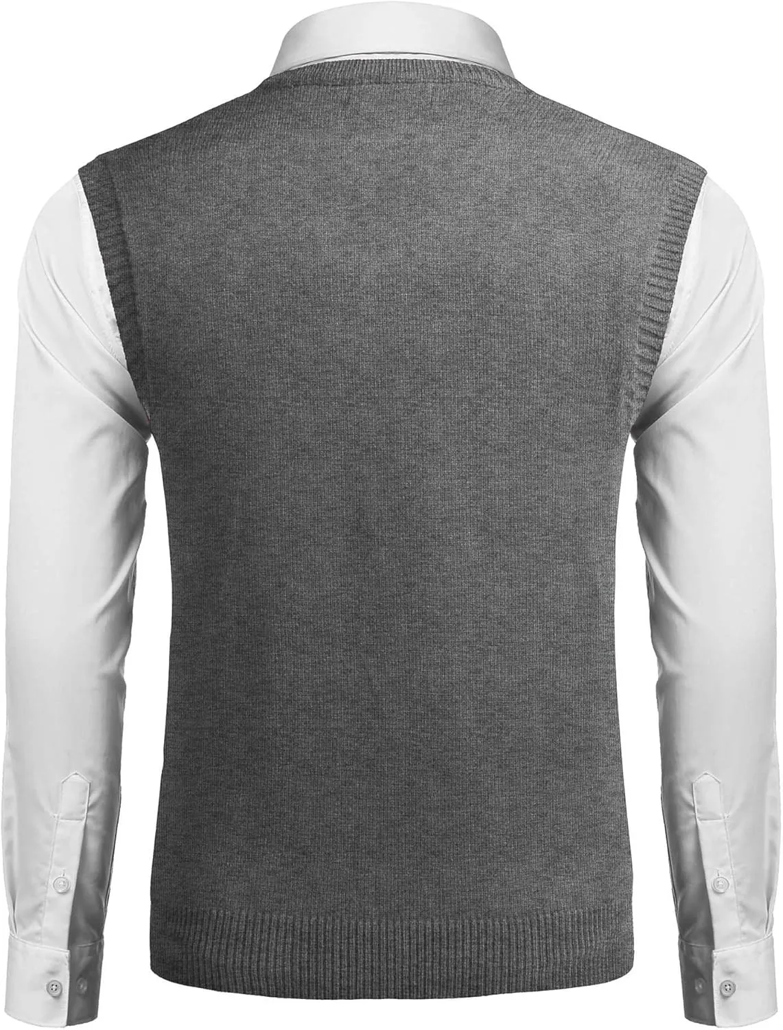 COOFANDY Men's Sweater Vest V Neck Pullover Sweater Sleeveless Knit Casual Slim Fit Vest