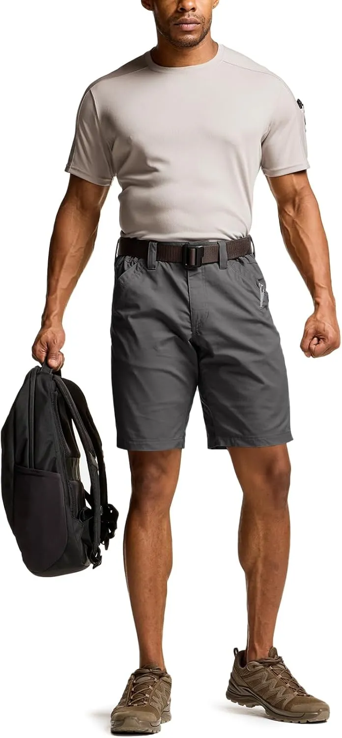 CQR Men's Flex Casual Cargo Shorts, Lightweight Water Resistant Golf Shorts, Stretch Tactical Work Shorts with Multi-Pocket