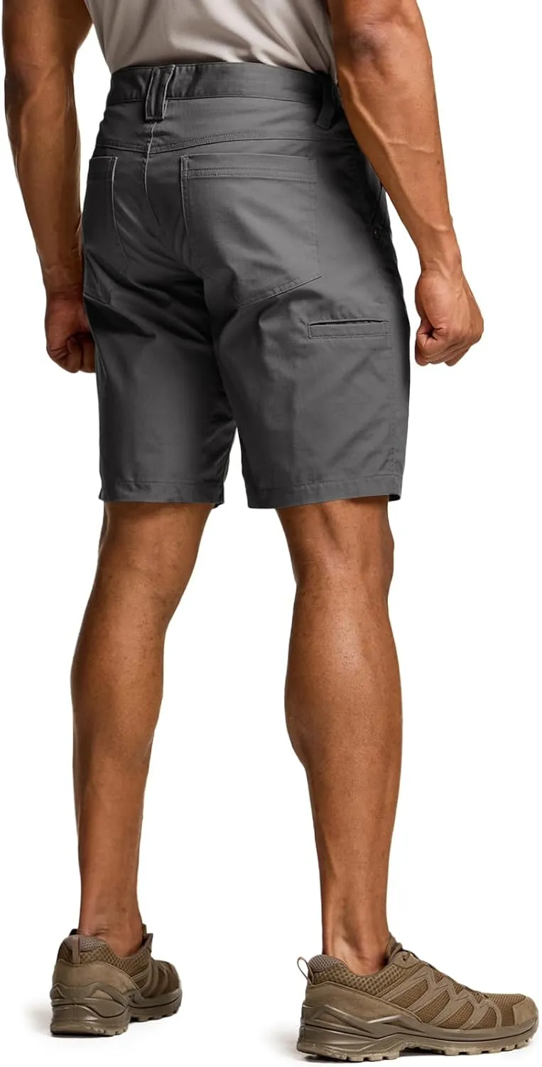 CQR Men's Flex Casual Cargo Shorts, Lightweight Water Resistant Golf Shorts, Stretch Tactical Work Shorts with Multi-Pocket