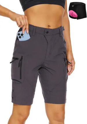 Cycorld Women's-Mountain-Bike-Shorts, Cycling Padded Biking Shorts with Pocket