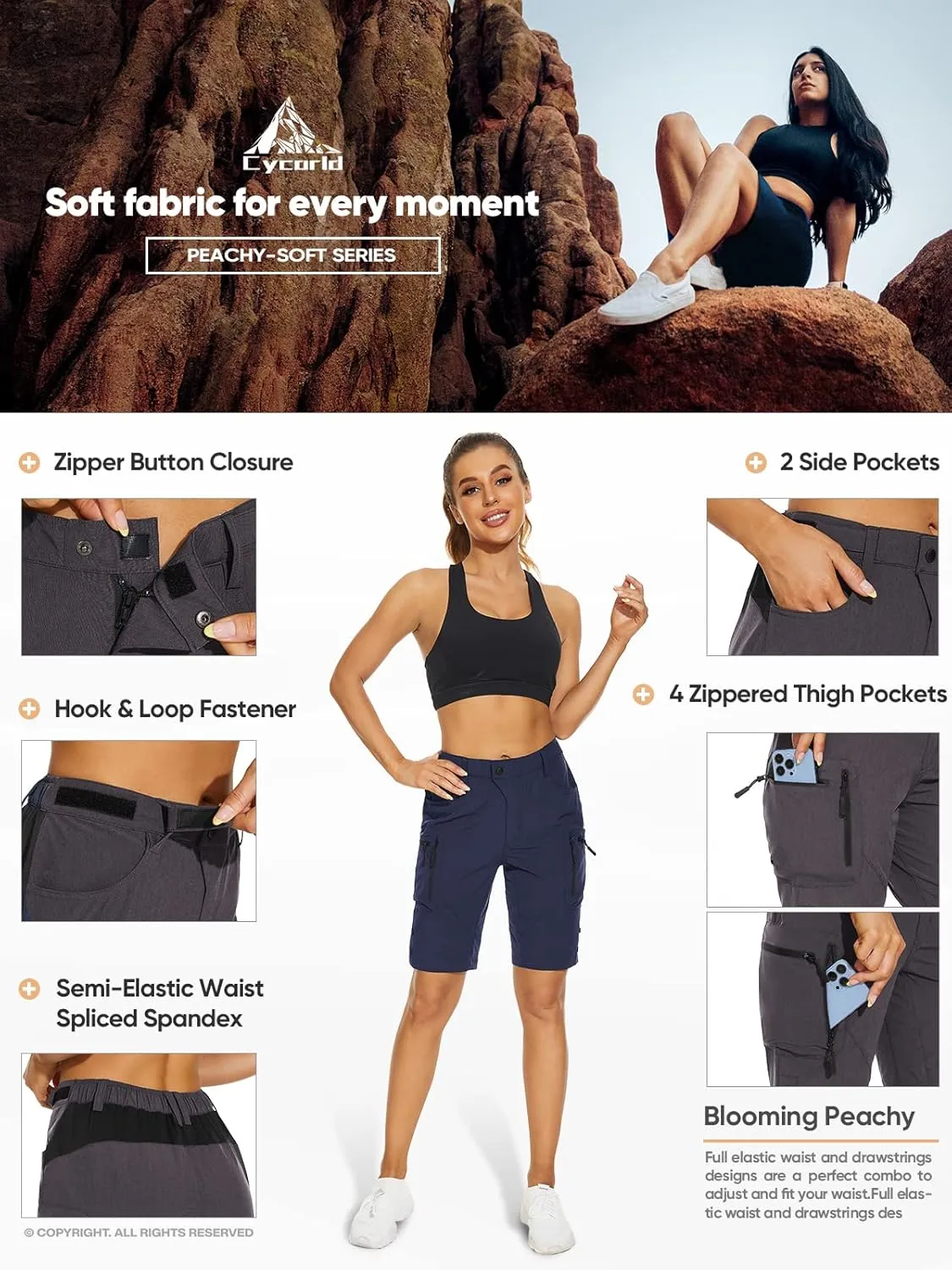 Cycorld Women's-Mountain-Bike-Shorts, Cycling Padded Biking Shorts with Pocket