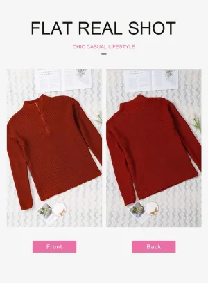 EVALESS Quarter Zip Sweaters for Women Waffle Kint Long Sleeve Pullover Sweater Business Casual Outfits