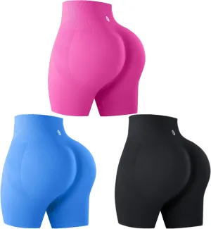Evercute Women's Butt Lifting Shorts Pack Workout Sets Booty Shorts High Waist Gym Shorts Seamless Exercise Fitness Yoga