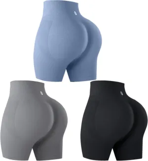 Evercute Women's Butt Lifting Shorts Pack Workout Sets Booty Shorts High Waist Gym Shorts Seamless Exercise Fitness Yoga