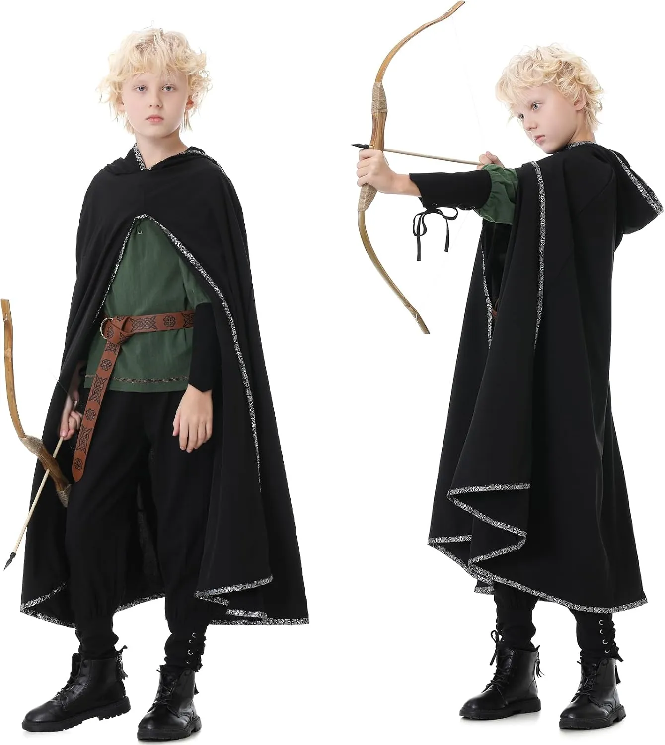 Ezuwail Boys Renaissance Costumes Outfit Kids Medieval Viking Costume Sets for Halloween, Ren Fair