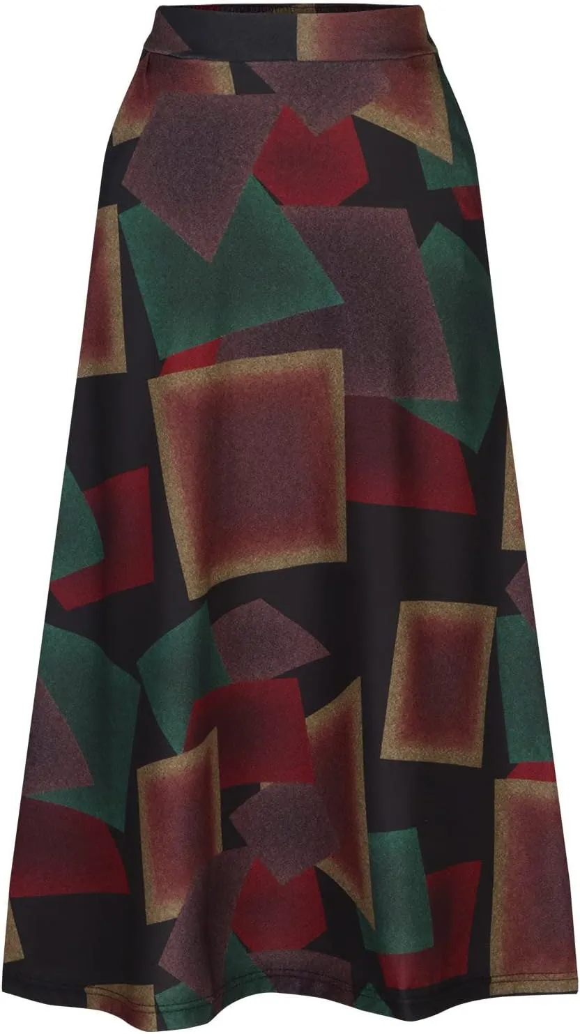 Fall Skirts for Women 2024 Long Length Casual Maxi Skirts Floral Print Plaid Beach Party Holiday Boho Skirt