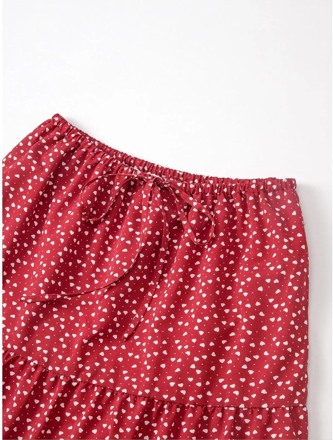 Floral Maxi Skirts for Women Flowy Boho Pleated A-Line Summer Beach Elastic Waist Splicing Swing Long Skirts