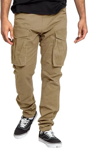 GIERIDUC Men's Casual Cargo Pants Joggers Hiking Sweatpants Chinos Track Pants Elastic Waist Work Pants with Multi-Pockets