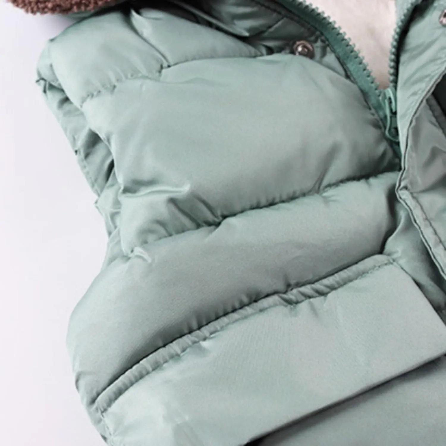 Girl Winter Dress Coat Boys And Girls Fall And Winter Bear Padded Hooded Vest Zipper Cotton Lightweight Kids Jacket