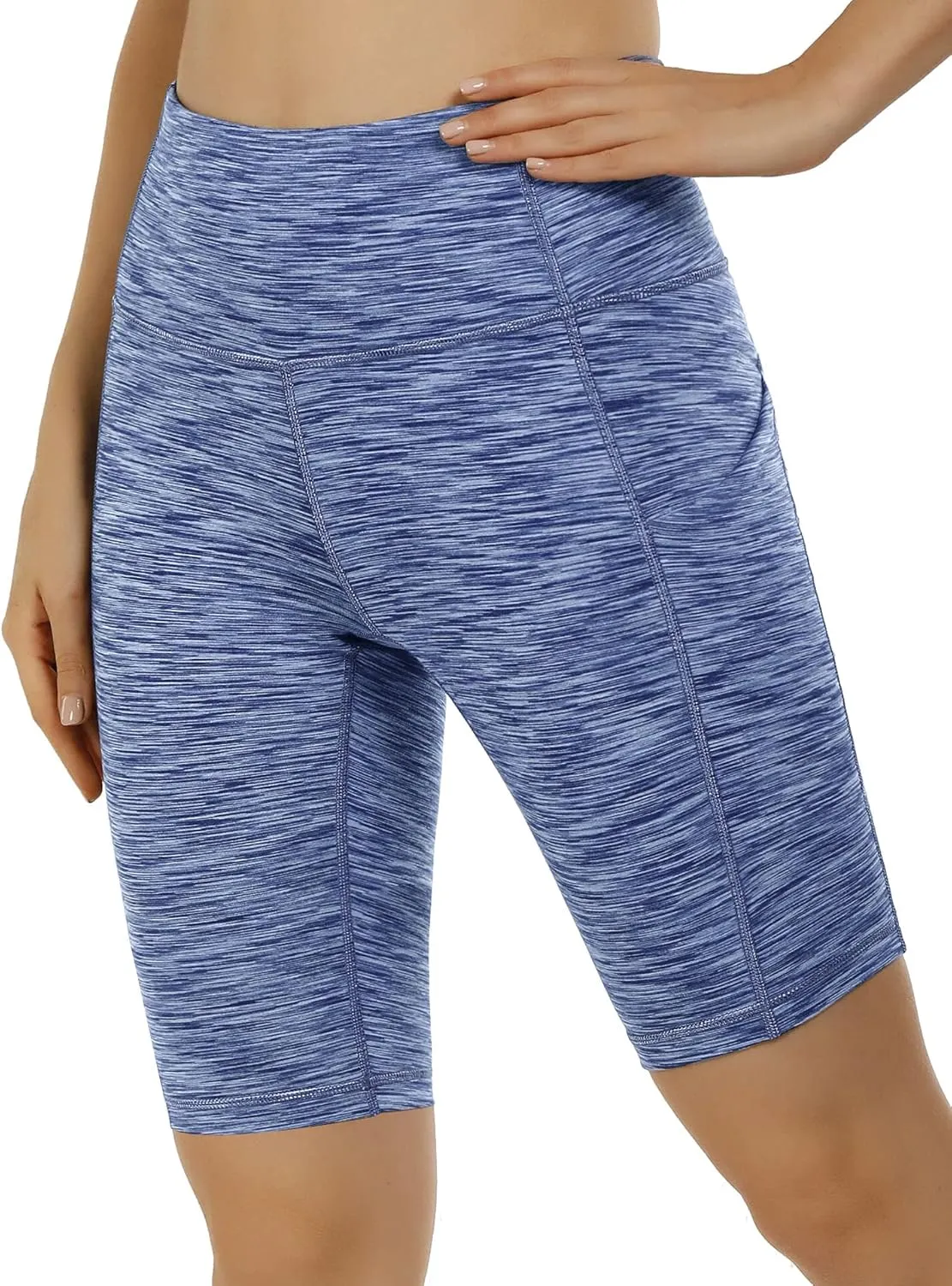 Heathyoga 8" Biker Shorts Women with 3 Pockets Tummy Control Workout Shorts Women Atheltic Spandex Shorts for Yoga Gym