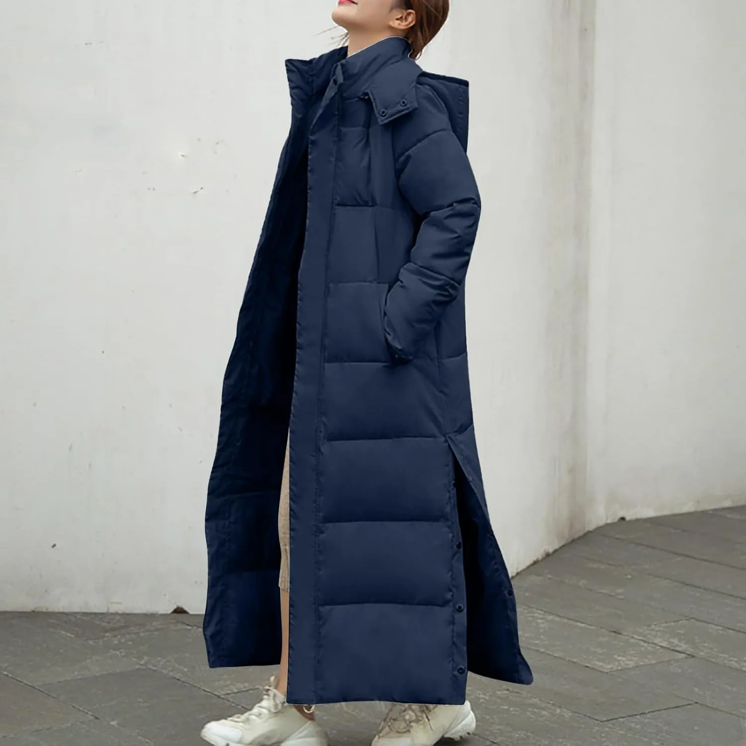 Heavyweight Long Down Jacket for Women Floor Length Windproof Winter Warm Puffer Coat 2024 Plus Size Fashion Overcoat
